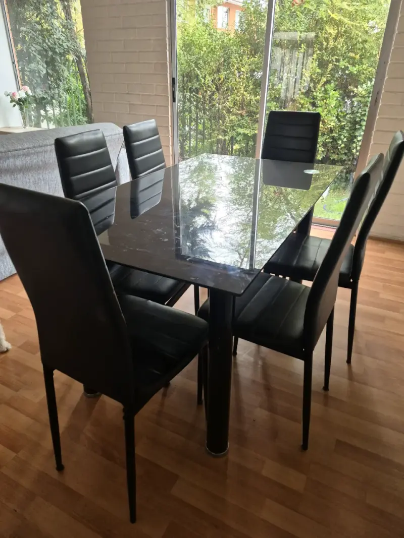 Juego de comedor negro 6 puestos - 1
