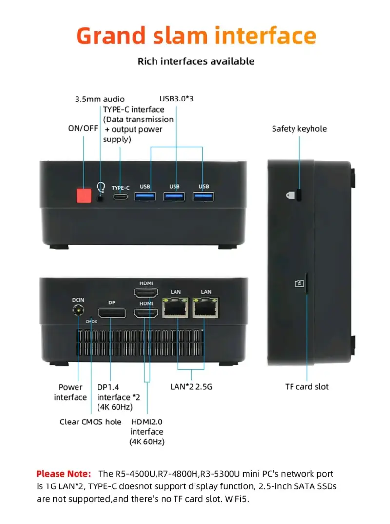 RYZEN 5 4500U 16/256 mini pc/ desktop/ nuc - 5