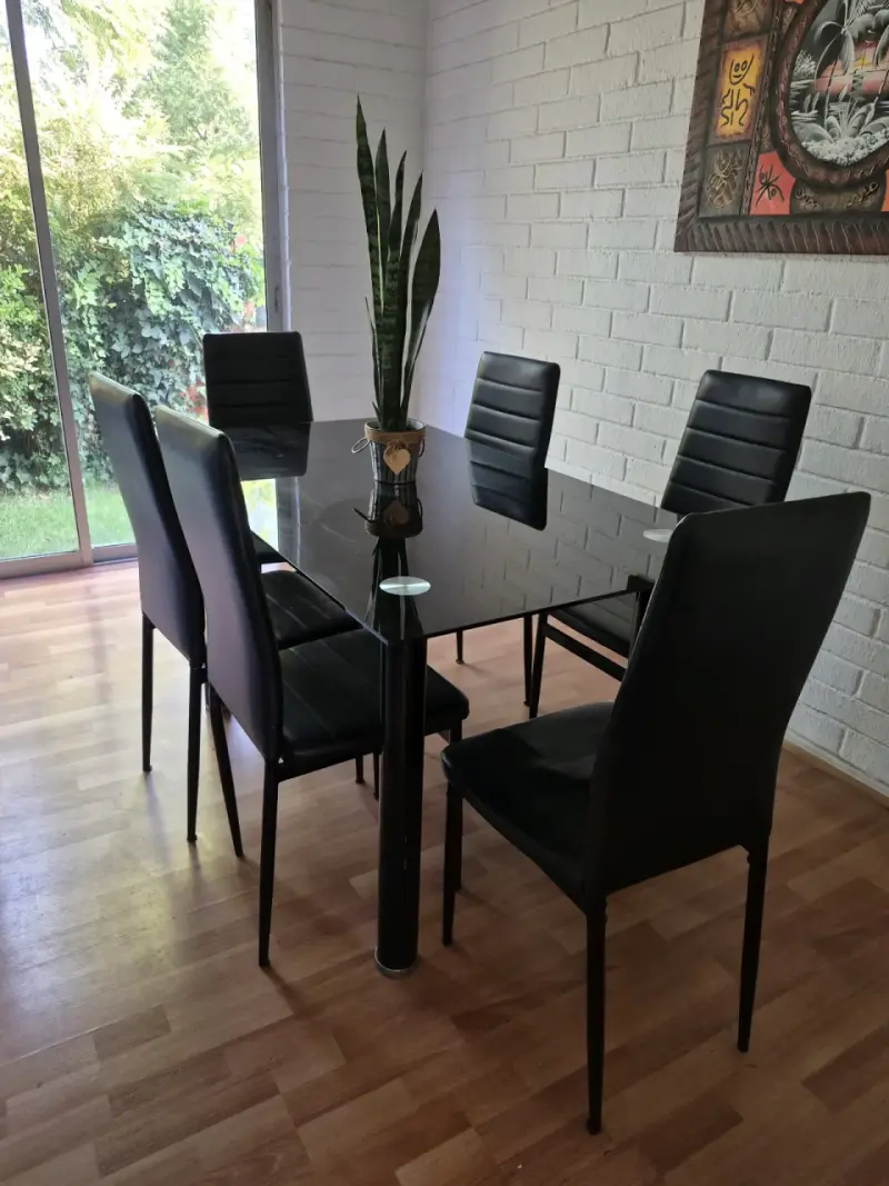 Juego de comedor negro 6 puestos - 4