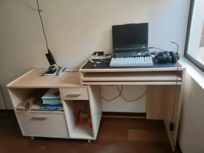 Escritorio doble con almacenaje - miniatura 1