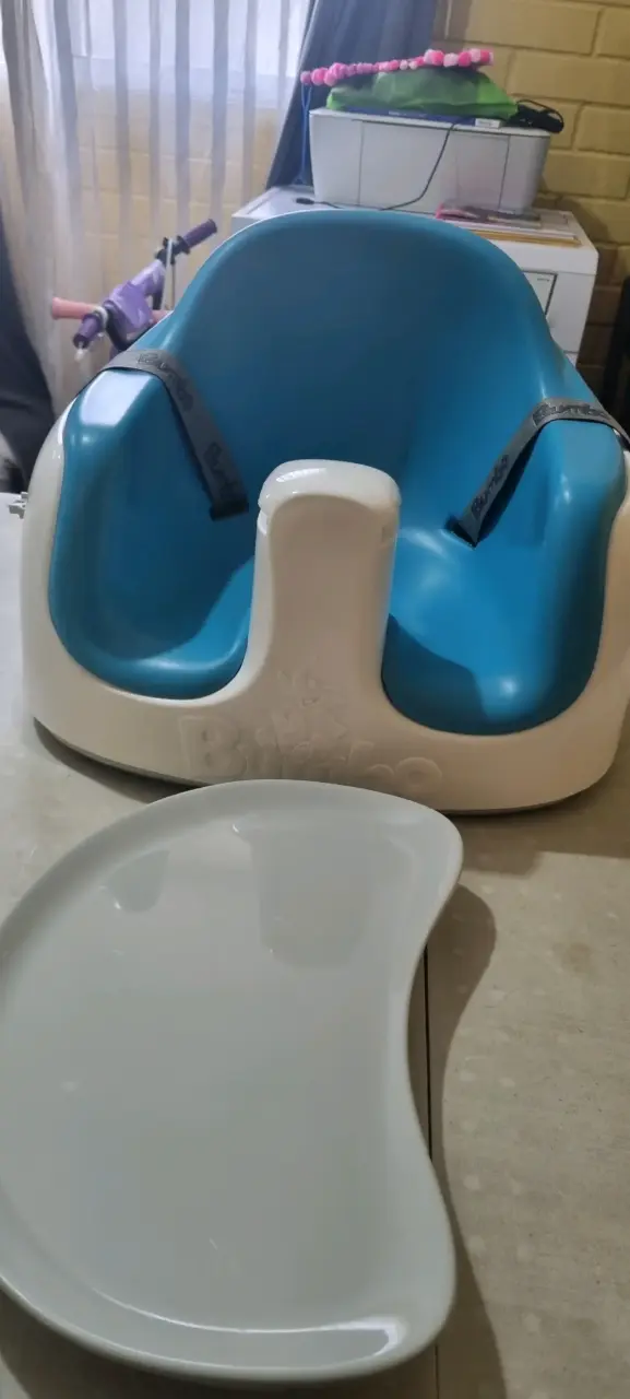 Silla para bebé azul con bandeja - 4
