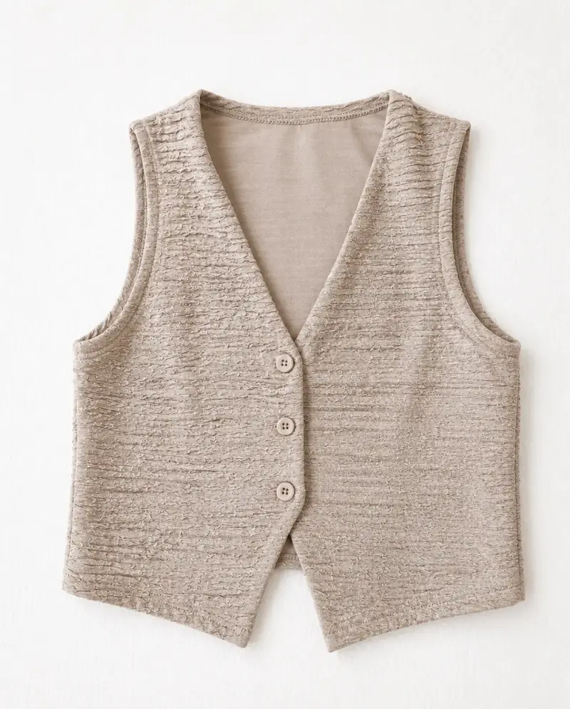 Chaleco  beige sin mangas - 2