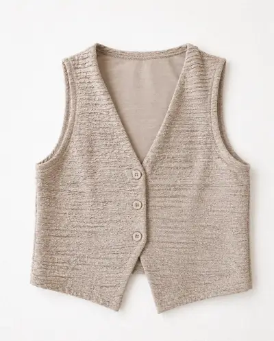 Chaleco  beige sin mangas - miniatura 2
