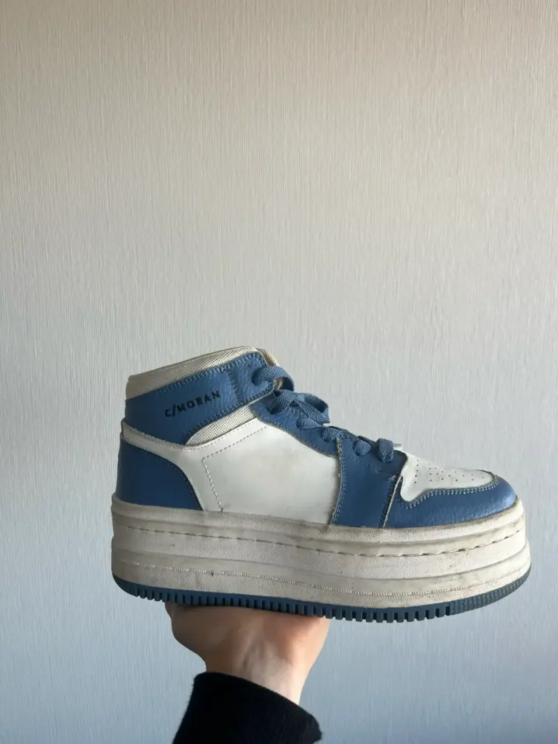 Zapatillas Cmoran plataforma blancas y azules - 1