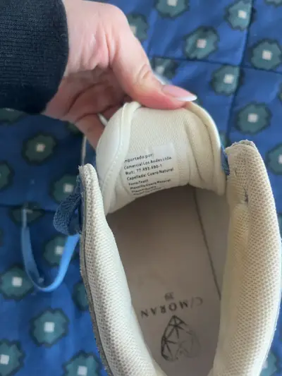 Zapatillas Cmoran plataforma blancas y azules - miniatura 3