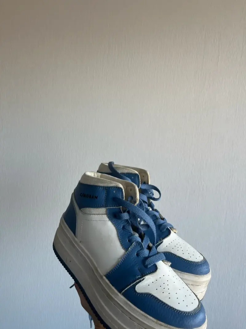 Zapatillas Cmoran plataforma blancas y azules - 5