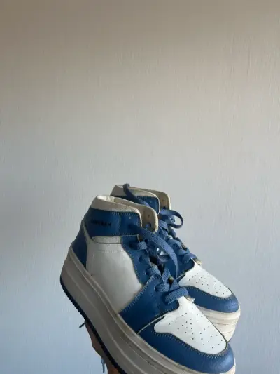 Zapatillas Cmoran plataforma blancas y azules - miniatura 5