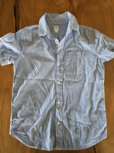 Camisa rayada azul GAP Kids - miniatura 1