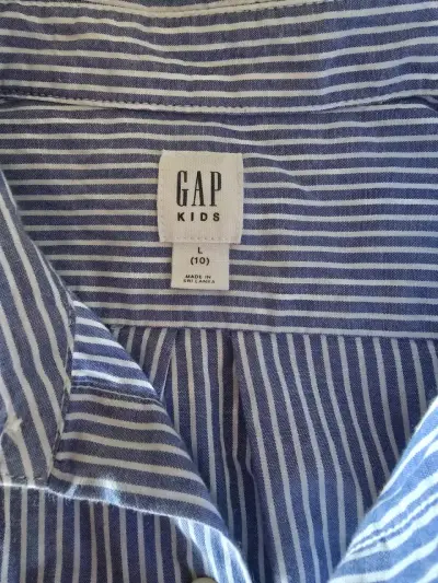 Camisa rayada azul GAP Kids - miniatura 3