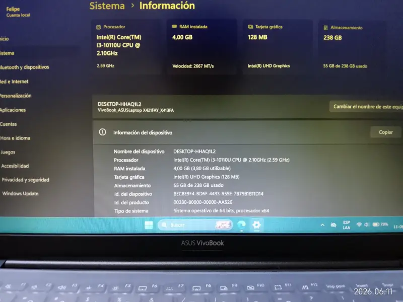 Notebook Asus VivoBook 14" - 4