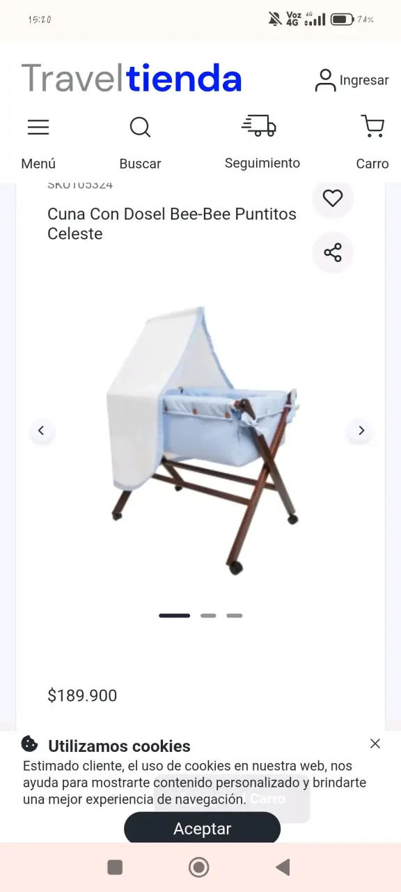 Cuna de bebé plegable azul - 3