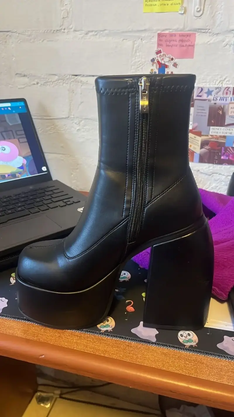 Botines negros con plataforma- 13cm - 2