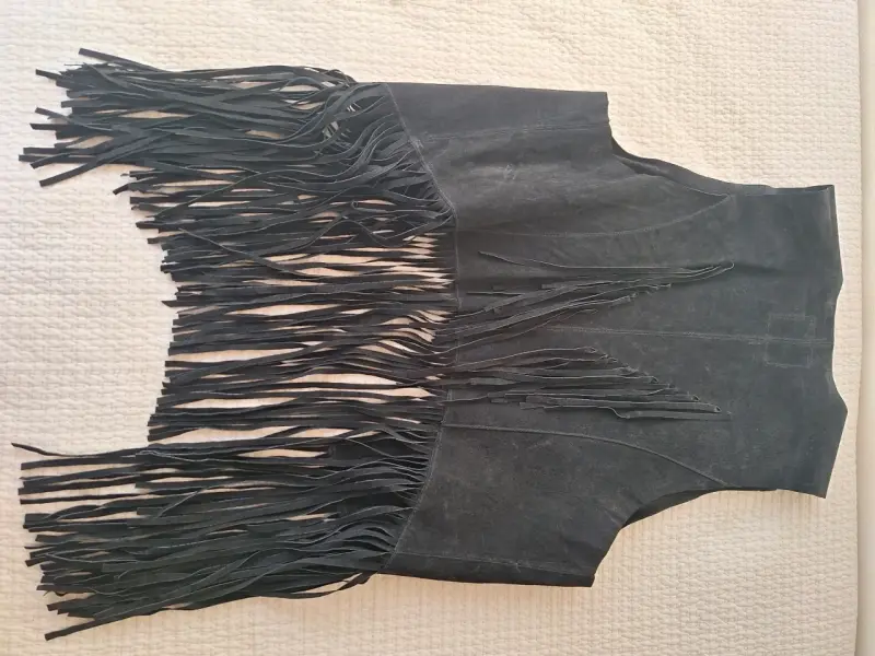 Chaleco de cuero de mujer con flecos - 2