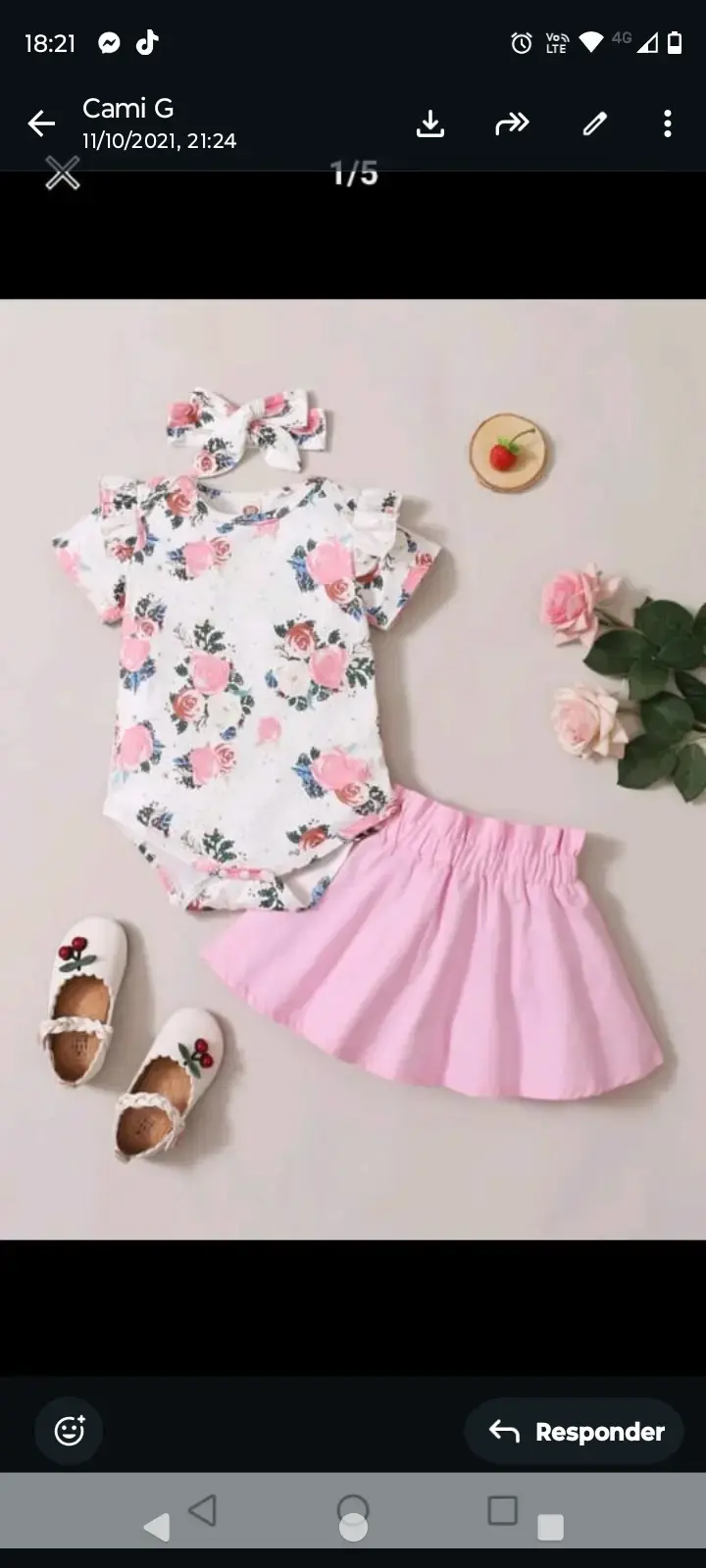 Set ropa bebé con flores - 2