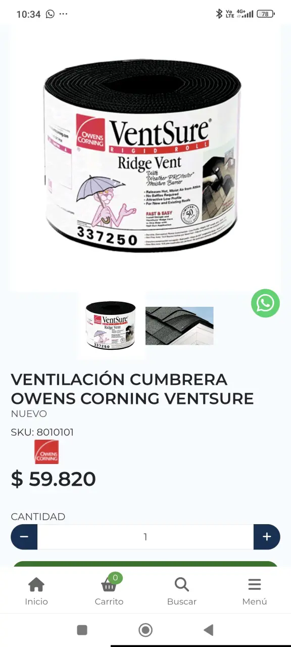 Cumbrera techo asfáltica café oscuro - 4
