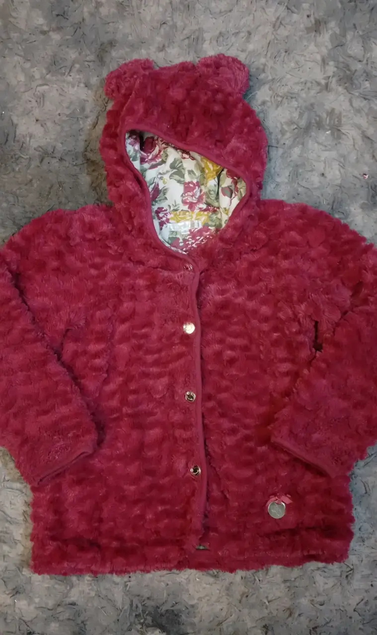 Abrigo infantil con capucha rosa. Limonada talla 8 - 1