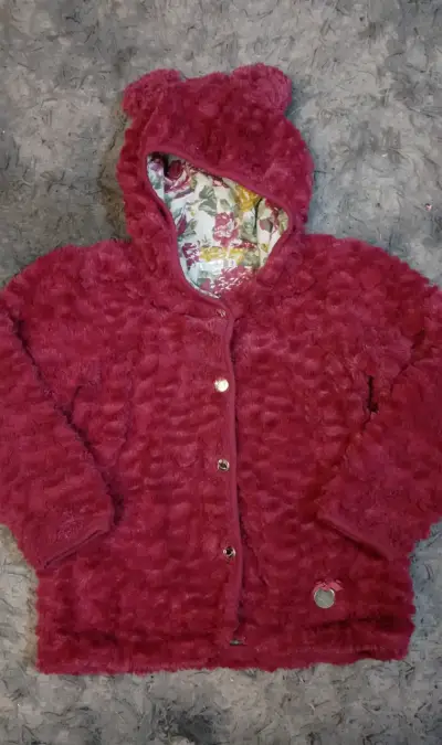 Abrigo infantil con capucha rosa. Limonada talla 8 - miniatura 1