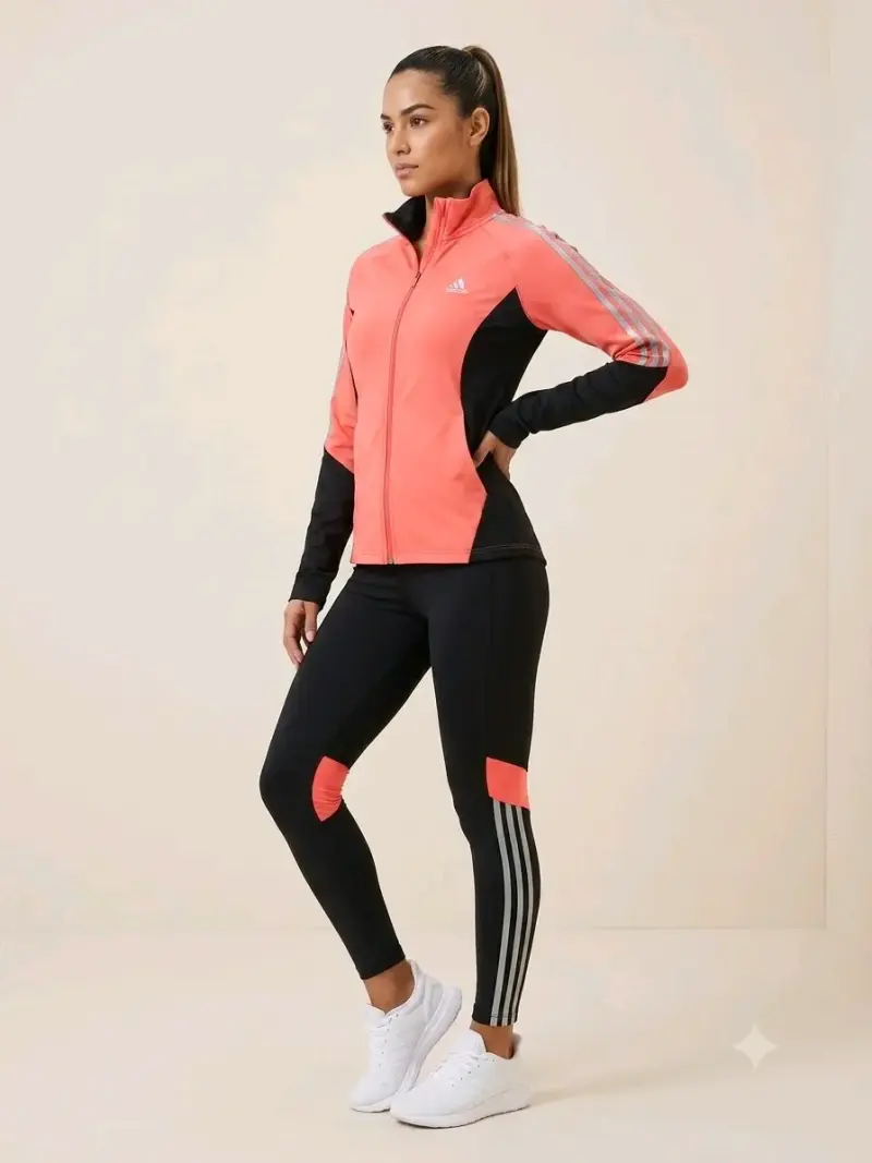 Conjunto deportivo adidas rosa y negro - 1