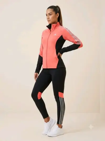 Conjunto deportivo adidas rosa y negro - miniatura 1
