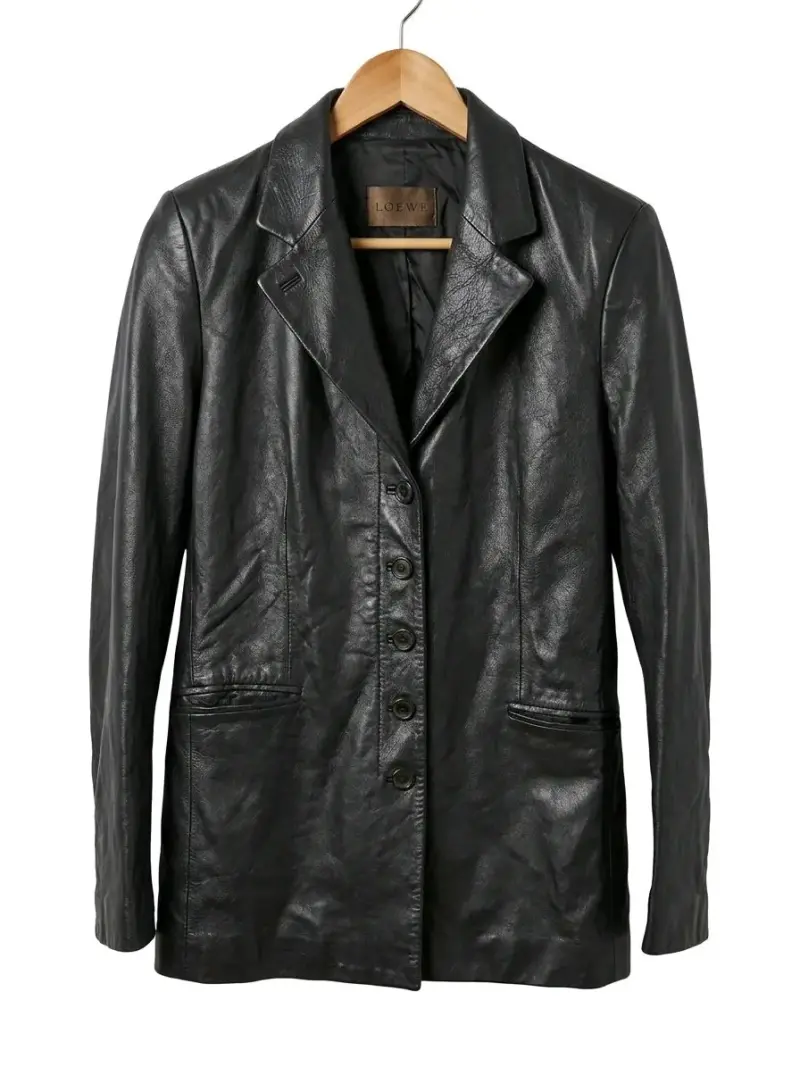 Chaqueta de cuero negra mujrr S - 1