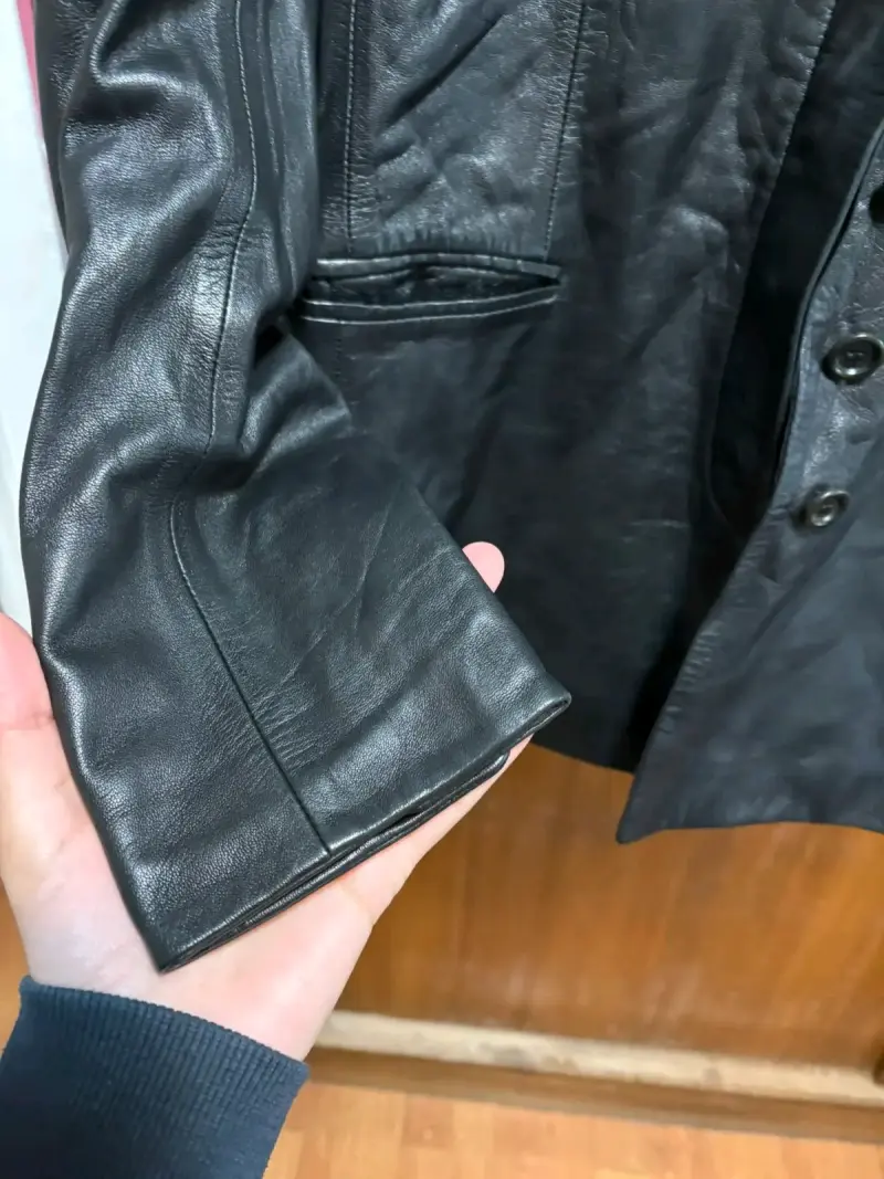 Chaqueta de cuero negra mujrr S - 3