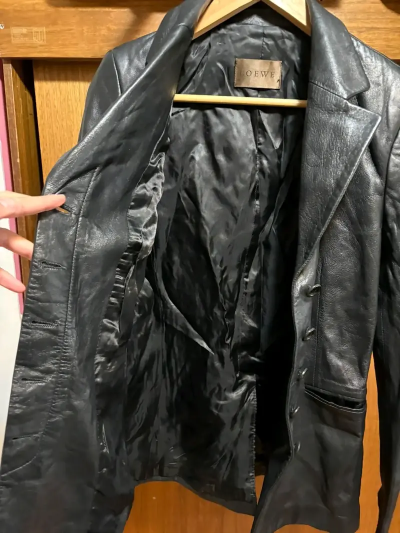 Chaqueta de cuero negra mujrr S - 4