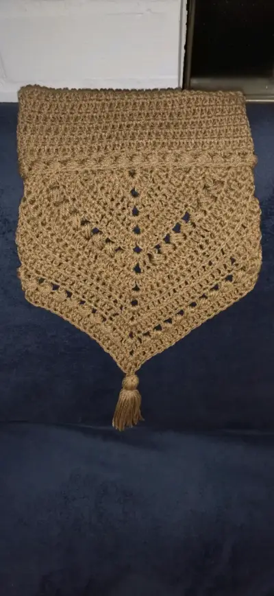 Cuello bandana tejido a mano arena - miniatura 1