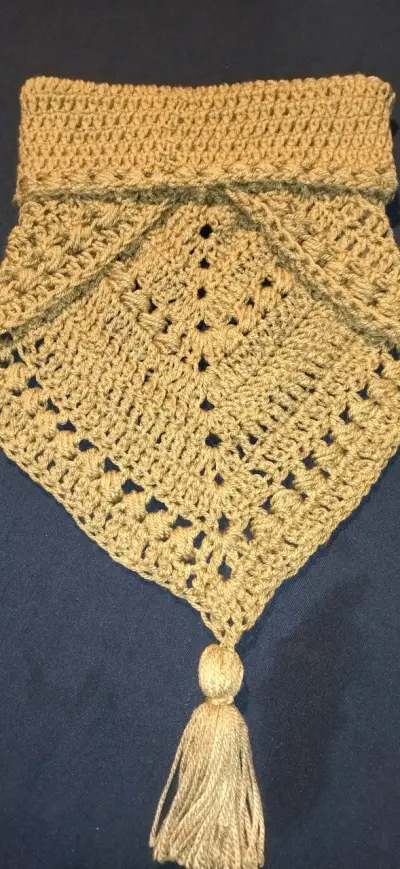 Cuello bandana tejido a mano arena - miniatura 4