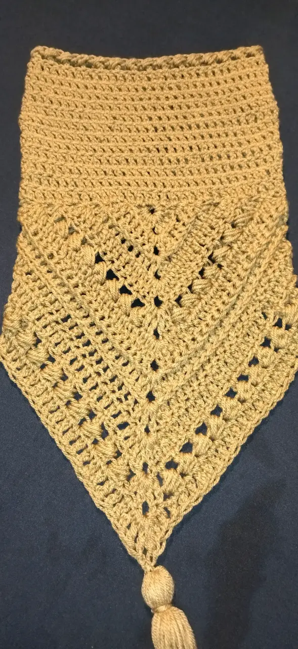 Cuello bandana tejido a mano arena - 5