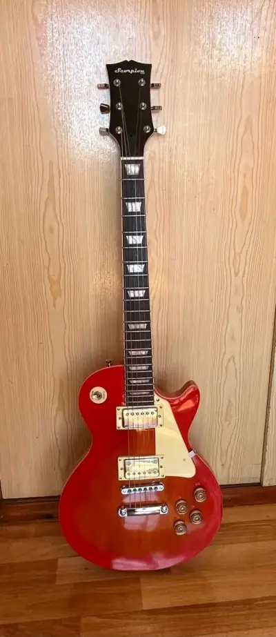 Guitarra eléctrica les paul roja marca scorpion - miniatura 1
