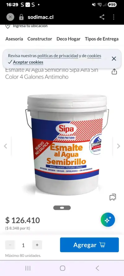 Esmalte al agua semibrillo Sipa - miniatura 2