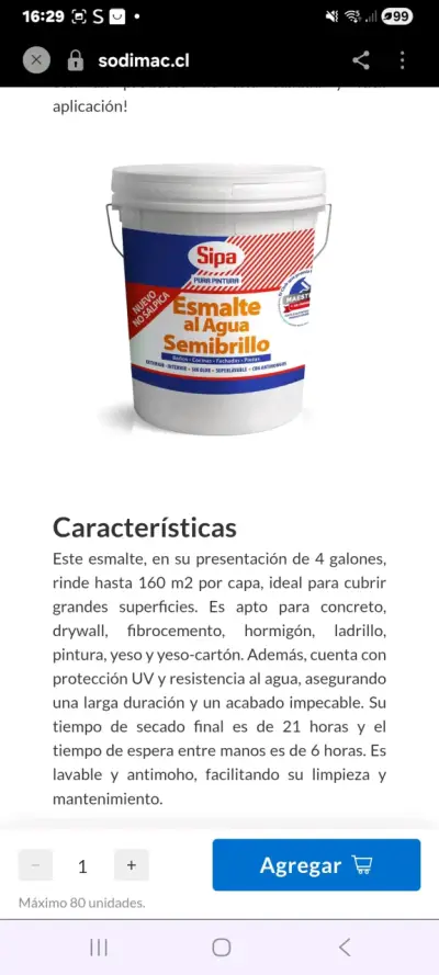 Esmalte al agua semibrillo Sipa - miniatura 3