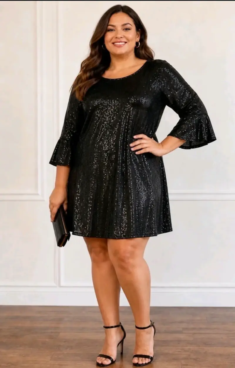 Vestido negro con lentejuelas - 1