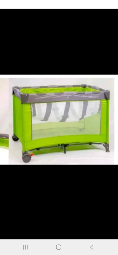 Cuna corral plegable verde - miniatura 1