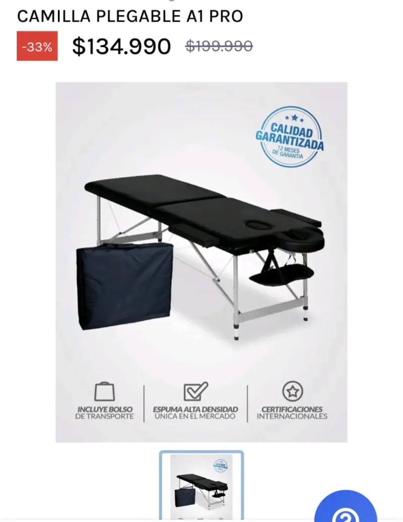 Camilla plegable A1 Pro