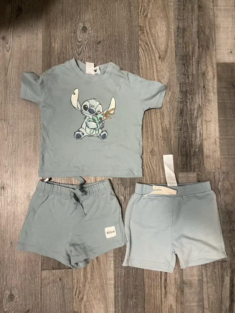 Conjunto niño Stitch celeste