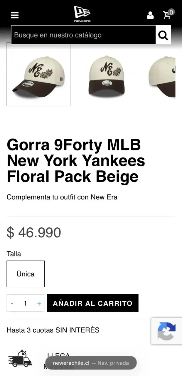 Gorra beige con logo y flores new era - 3