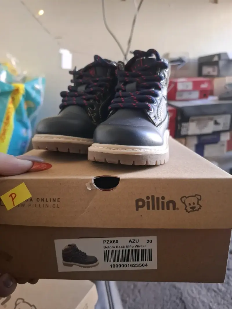 Botines de niño azul con cordones - 5