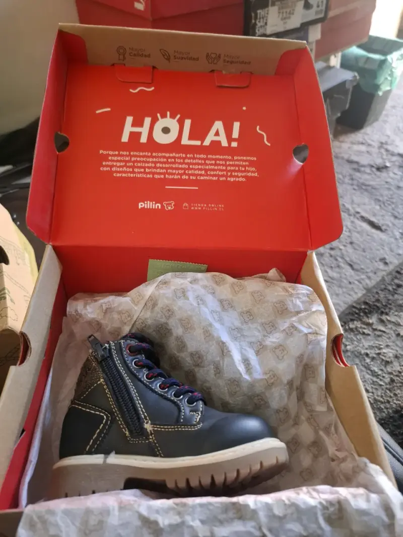 Botines de niño azul con cordones - 6