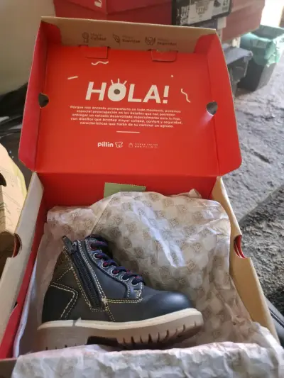 Botines de niño azul con cordones - miniatura 6