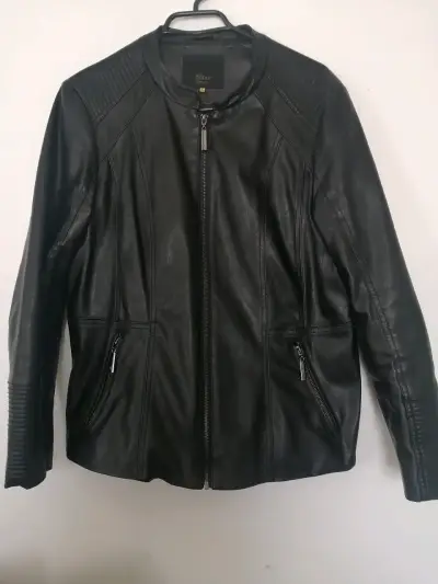 Chaqueta de cuero negro - miniatura 1