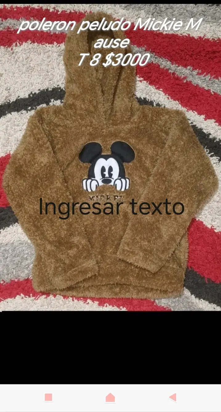 Polerón peludo Mickey Mouse T8