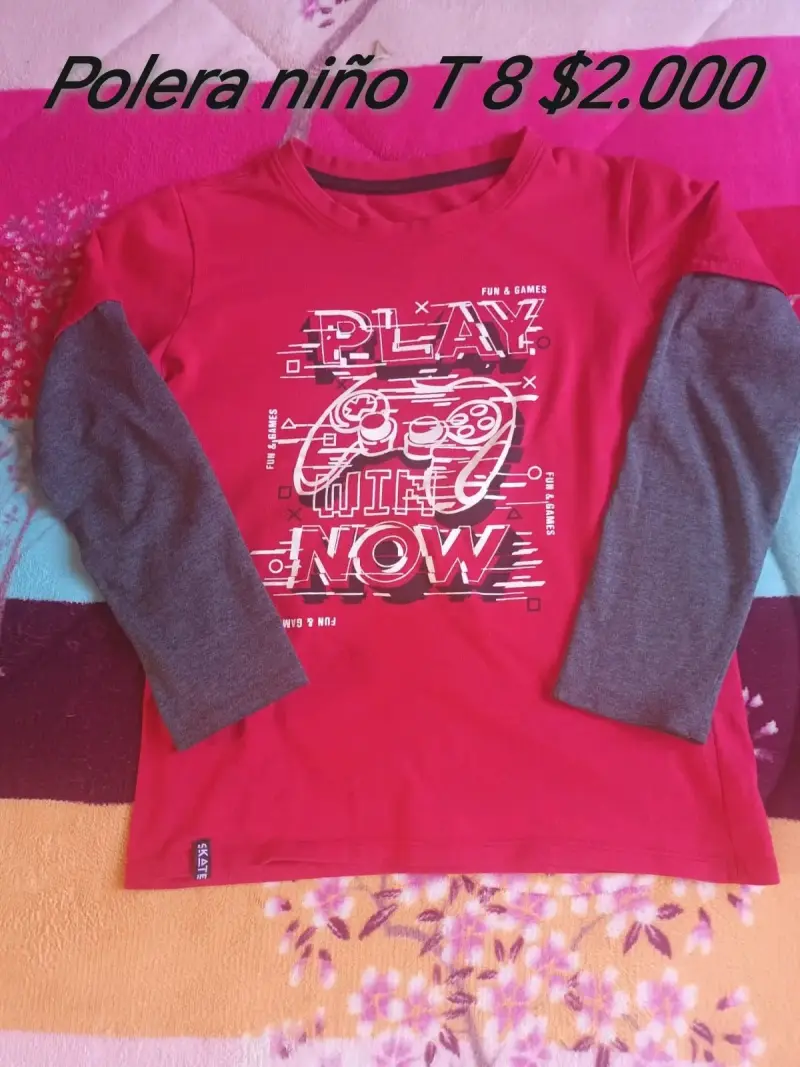 Polera niño roja T8