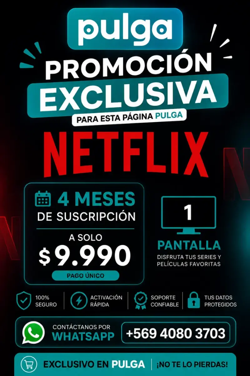 Suscripción Netflix 4 meses, 1 pantalla