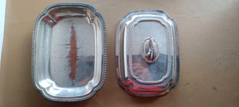 Bandeja de baño plata decorativa - 1