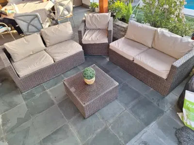 Juego de muebles de terraza ratán - miniatura 2