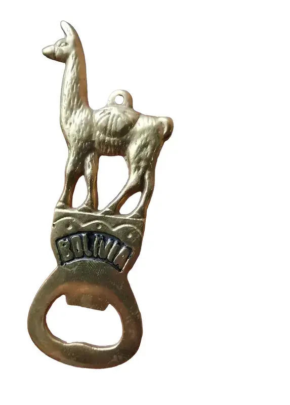 Destapador de bronce decorativo llama Bolivia - 2