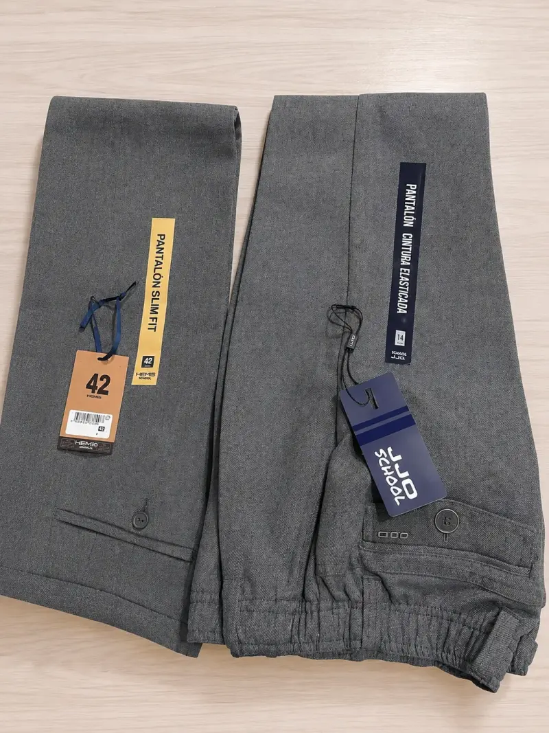 Pantalones gris cintura elasticada