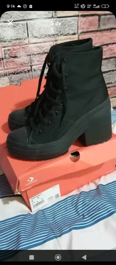 Botas negras Converse plataforma - miniatura 4