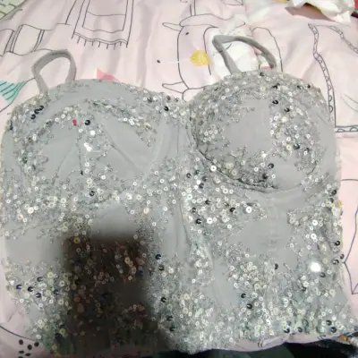 Corset gris con lentejuelas - miniatura 1